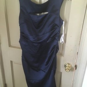 David's Bridal navy blue dress